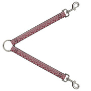 Dog Leash Splitter - Christmas Holiday Fair Isle Stitch Pattern White/Red Dog Leash Splitters Buckle-Down
