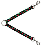 Dog Leash Splitter - Christmas Holiday Finial Bauble Ornaments Black/Reds/Greens Dog Leash Splitters Buckle-Down