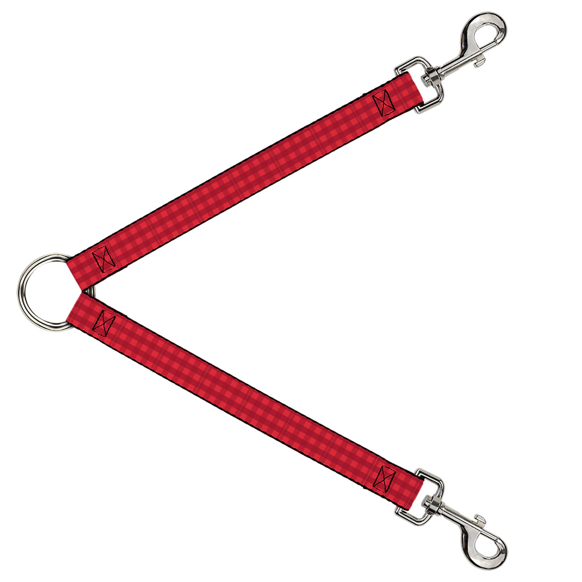 Dog Leash Splitter - Christmas Pajama Plaid Reds Dog Leash Splitters Buckle-Down