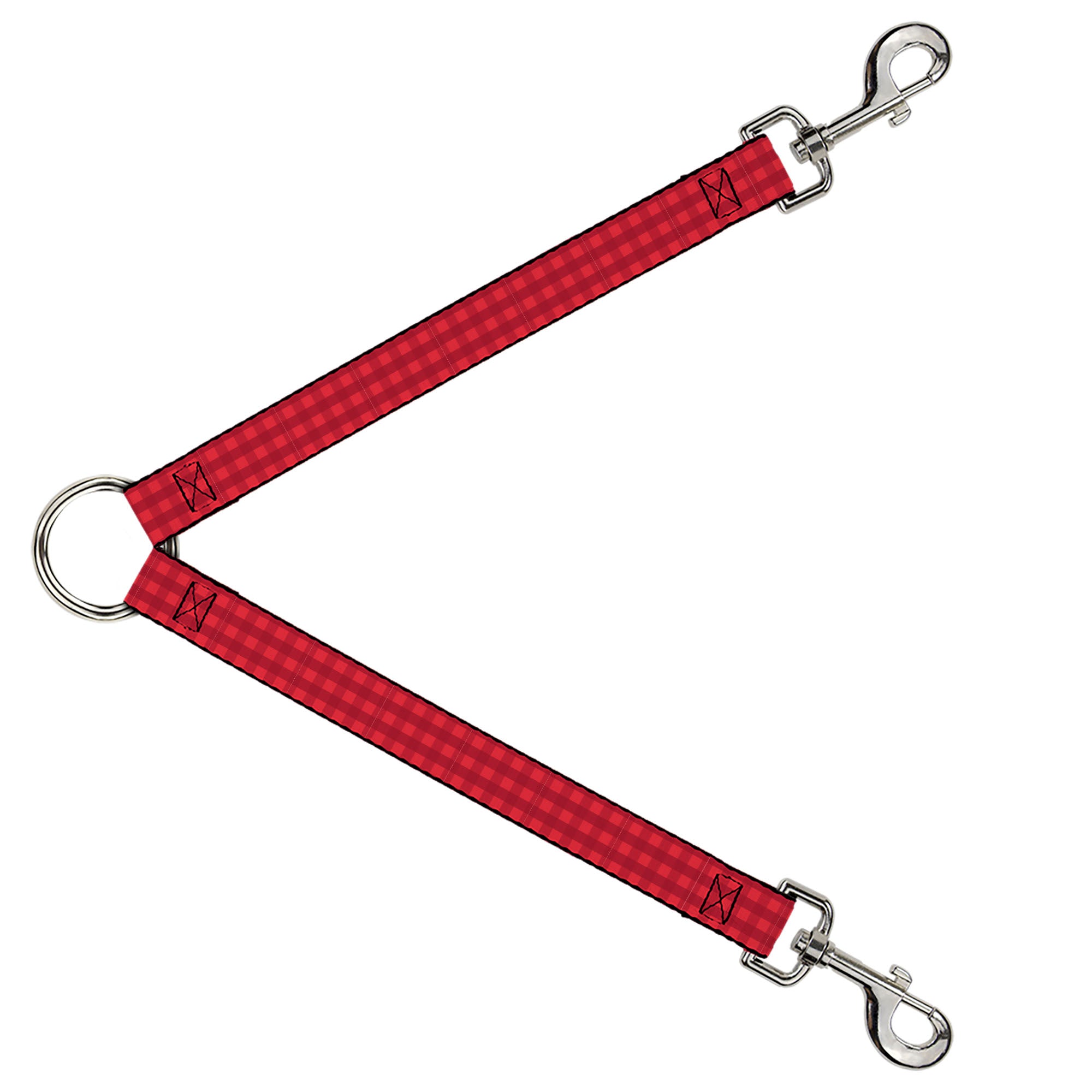 Dog Leash Splitter - Christmas Pajama Plaid Reds Dog Leash Splitters Buckle-Down
