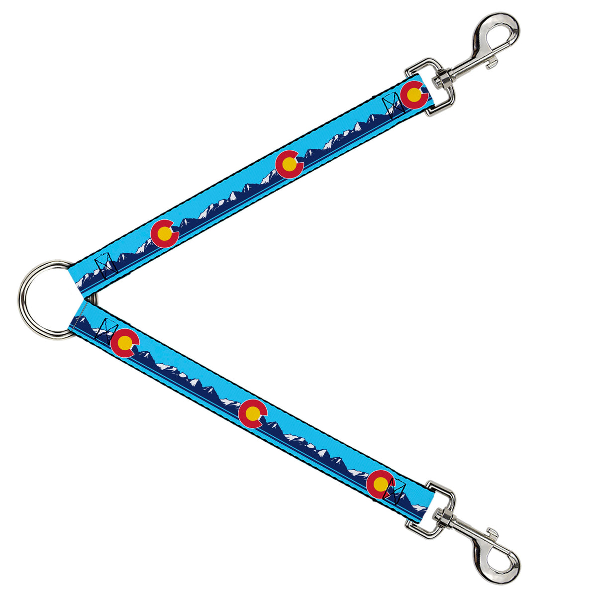 Dog Leash Splitter - Colorado Flag Icon Mountain Skyline Blue/Navy/White Dog Leash Splitters Buckle-Down