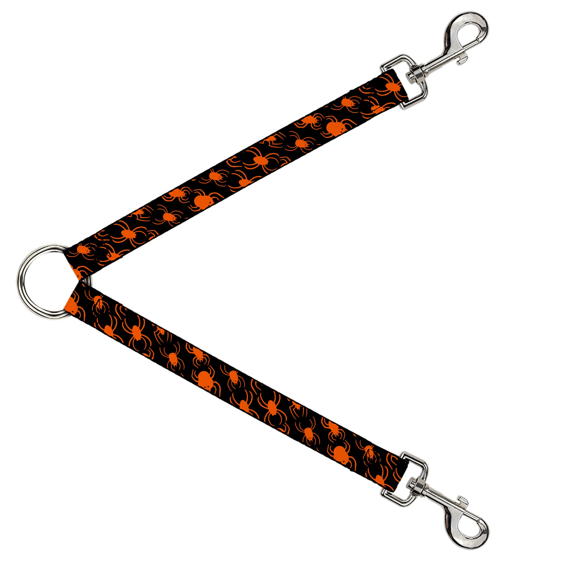 Dog Leash Splitter - Spider Silhouettes Black/Orange Dog Leash Splitters Buckle-Down