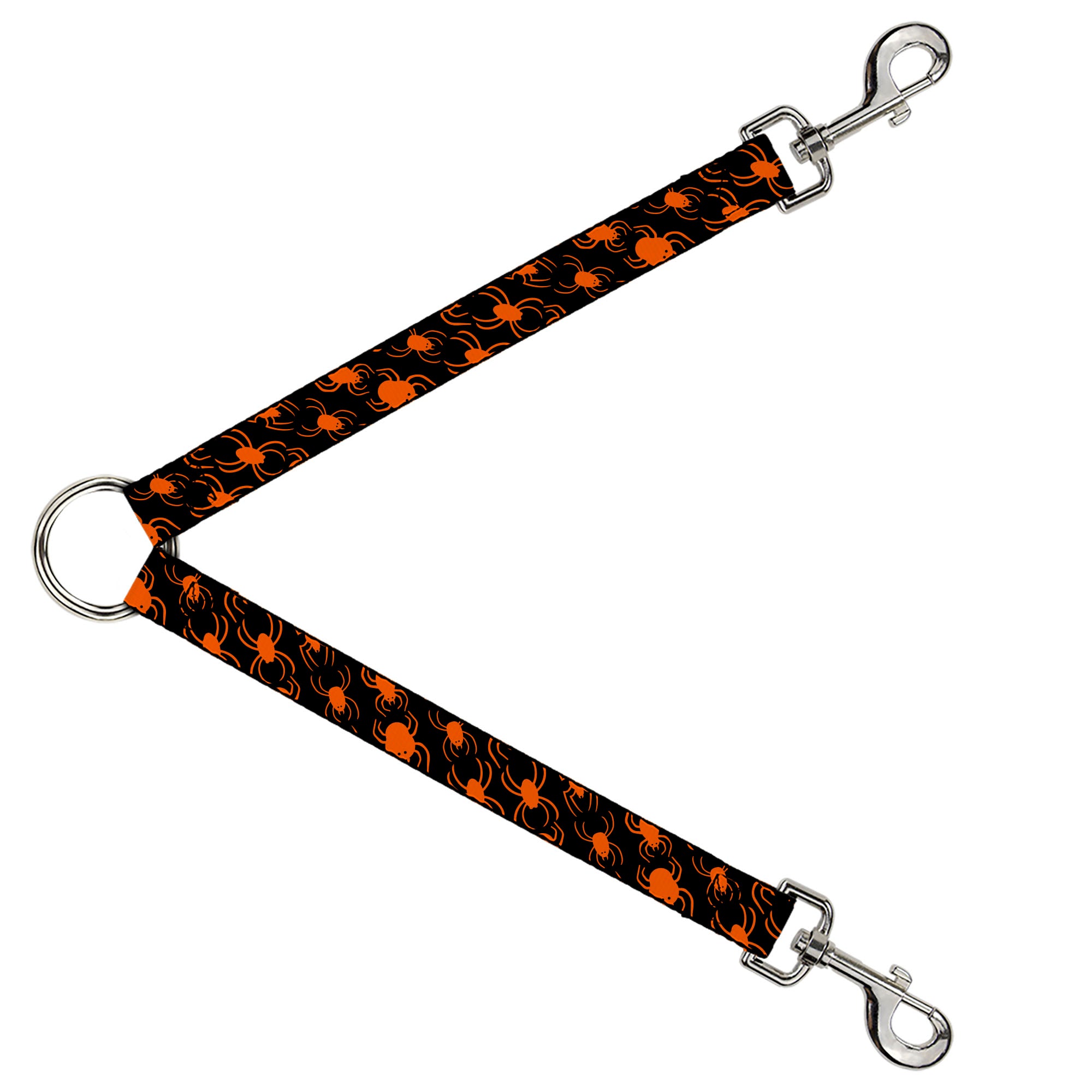 Dog Leash Splitter - Spider Silhouettes Black/Orange Dog Leash Splitters Buckle-Down