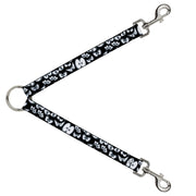 Dog Leash Splitter - Spooky Eyes Scattered Black/Gray/White Dog Leash Splitters Buckle-Down