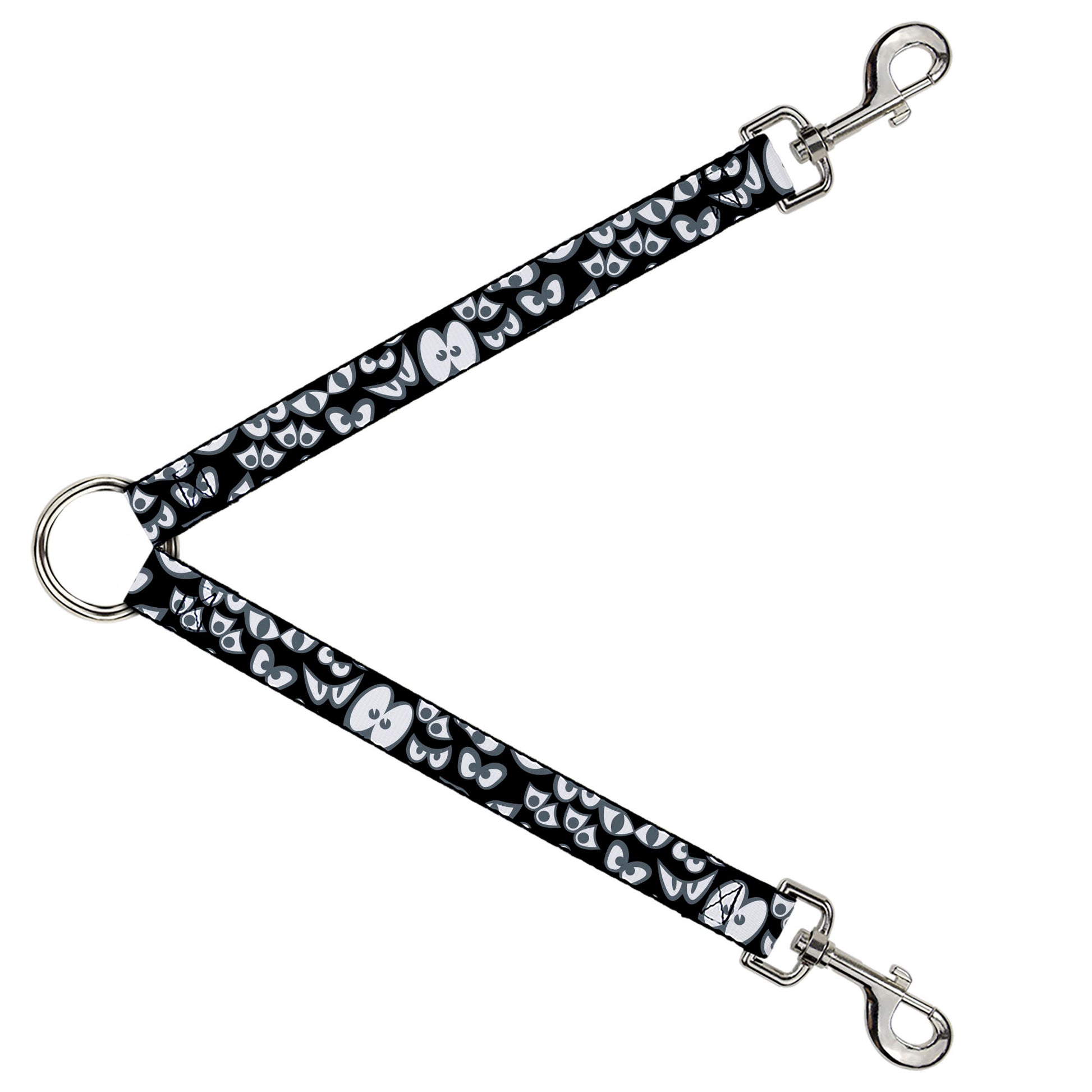 Dog Leash Splitter - Spooky Eyes Scattered Black/Gray/White Dog Leash Splitters Buckle-Down