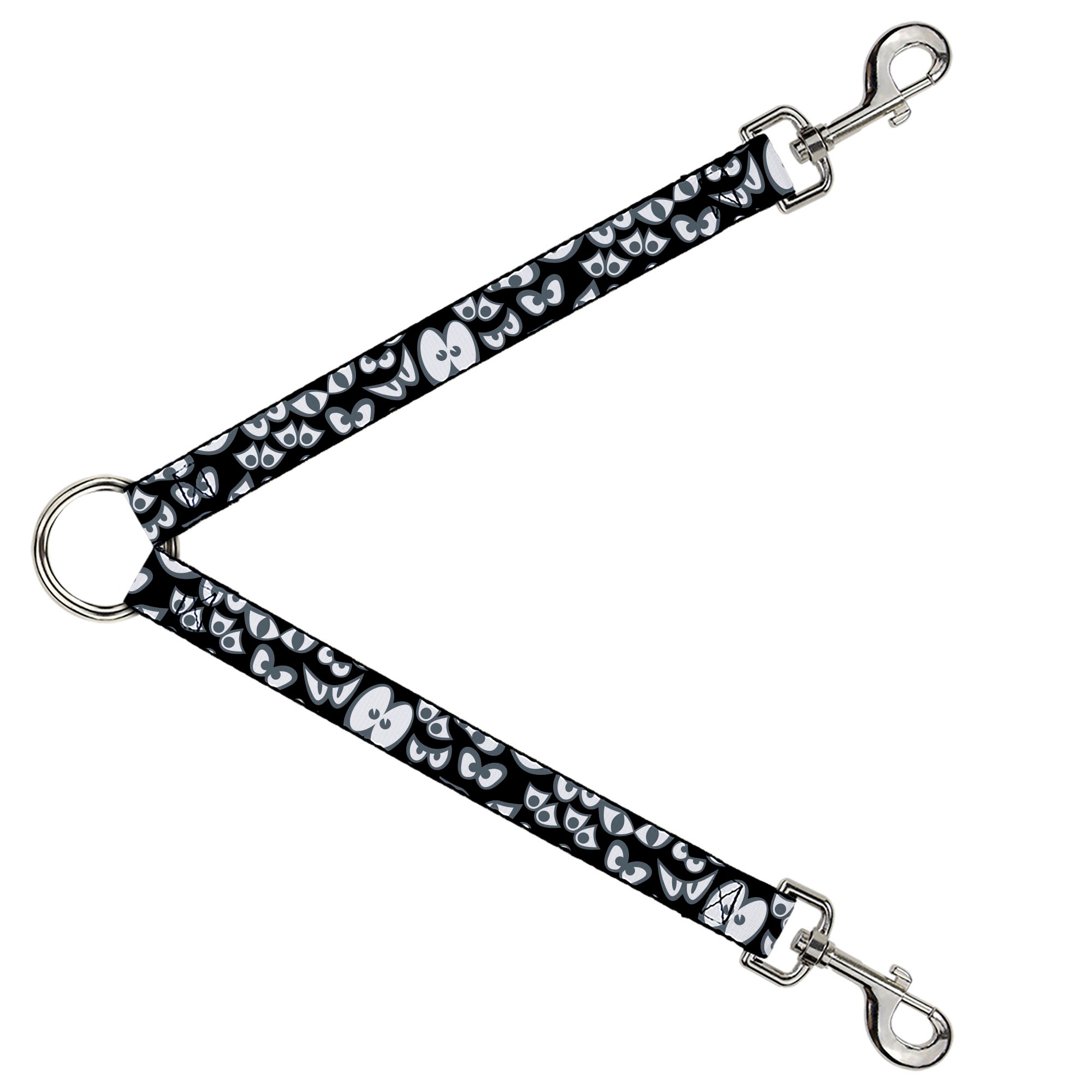 Dog Leash Splitter - Spooky Eyes Scattered Black/Gray/White Dog Leash Splitters Buckle-Down
