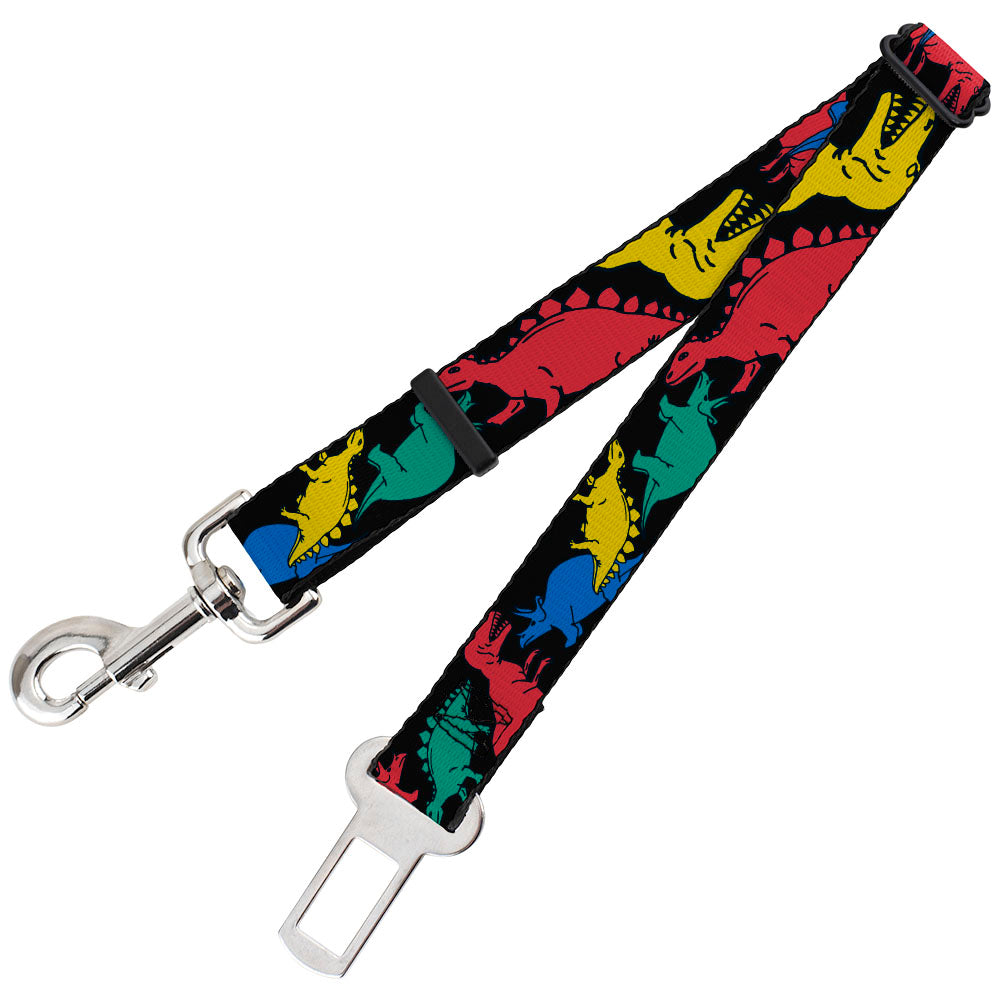 Dog Safety Seatbelt for Cars - Dinosaurs Black/Multi Color Dog Safety Seatbelts for Cars Buckle-Down   