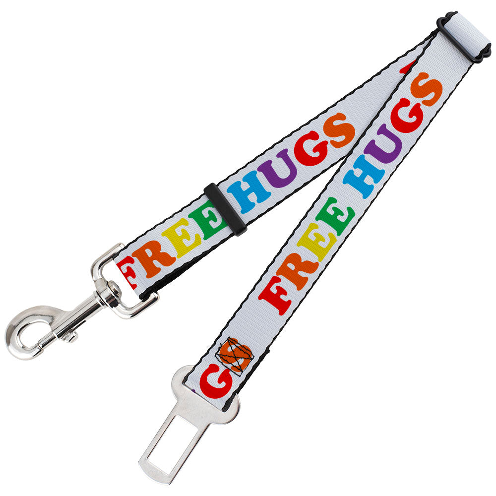 Dog Safety Seatbelt for Cars - FREE HUGS White/Multi Color Dog Safety Seatbelts for Cars Buckle-Down   