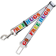Dog Safety Seatbelt for Cars - FREE HUGS White/Multi Color Dog Safety Seatbelts for Cars Buckle-Down   