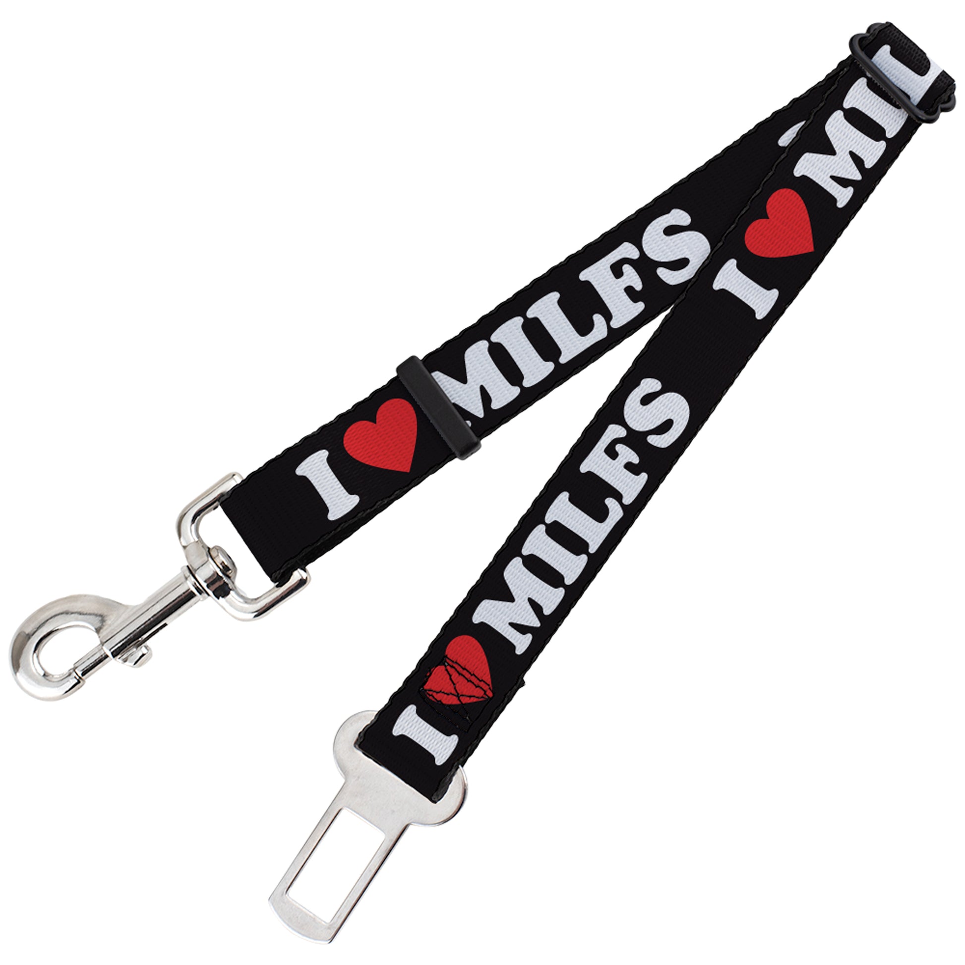 Dog Safety Seatbelt for Cars - I "HEART" MILFS Black/White/Red Dog Safety Seatbelts for Cars Buckle-Down   