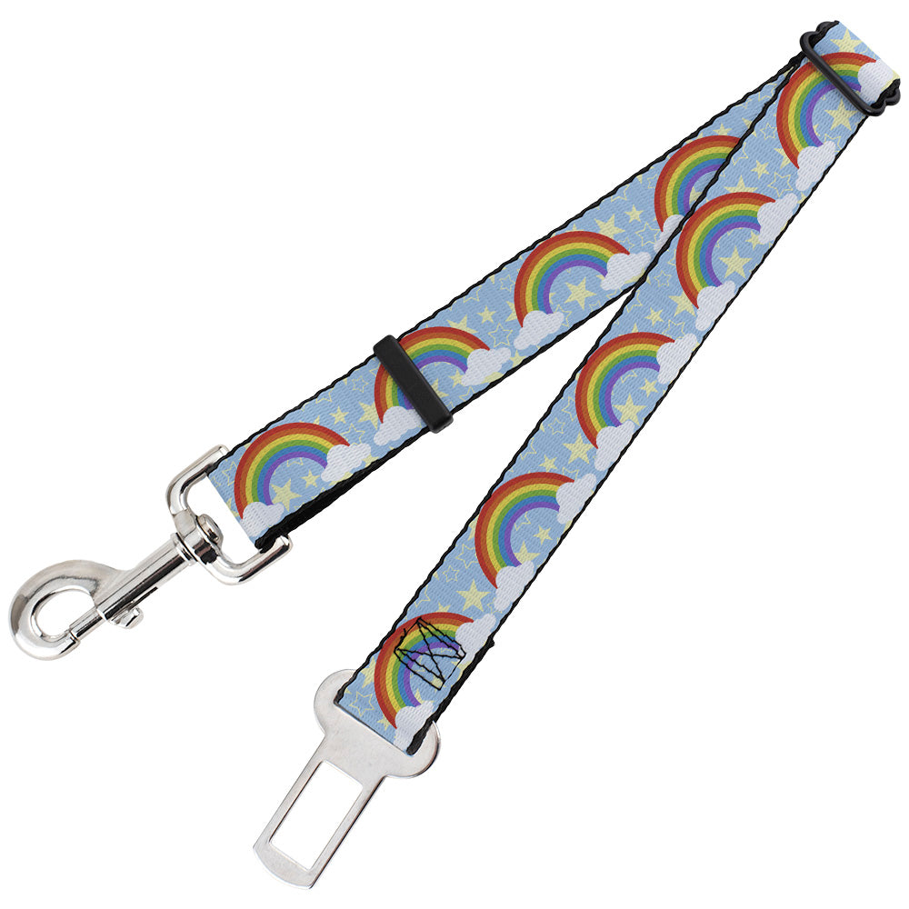 Dog Safety Seatbelt for Cars - Rainbows & Stars Light Blue/Yellow/Rainbow Dog Safety Seatbelts for Cars Buckle-Down   