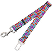 Dog Safety Seatbelt for Cars - Weave CLOSE-UP White/Pink/Orange/Aqua Dog Safety Seatbelts for Cars Buckle-Down   