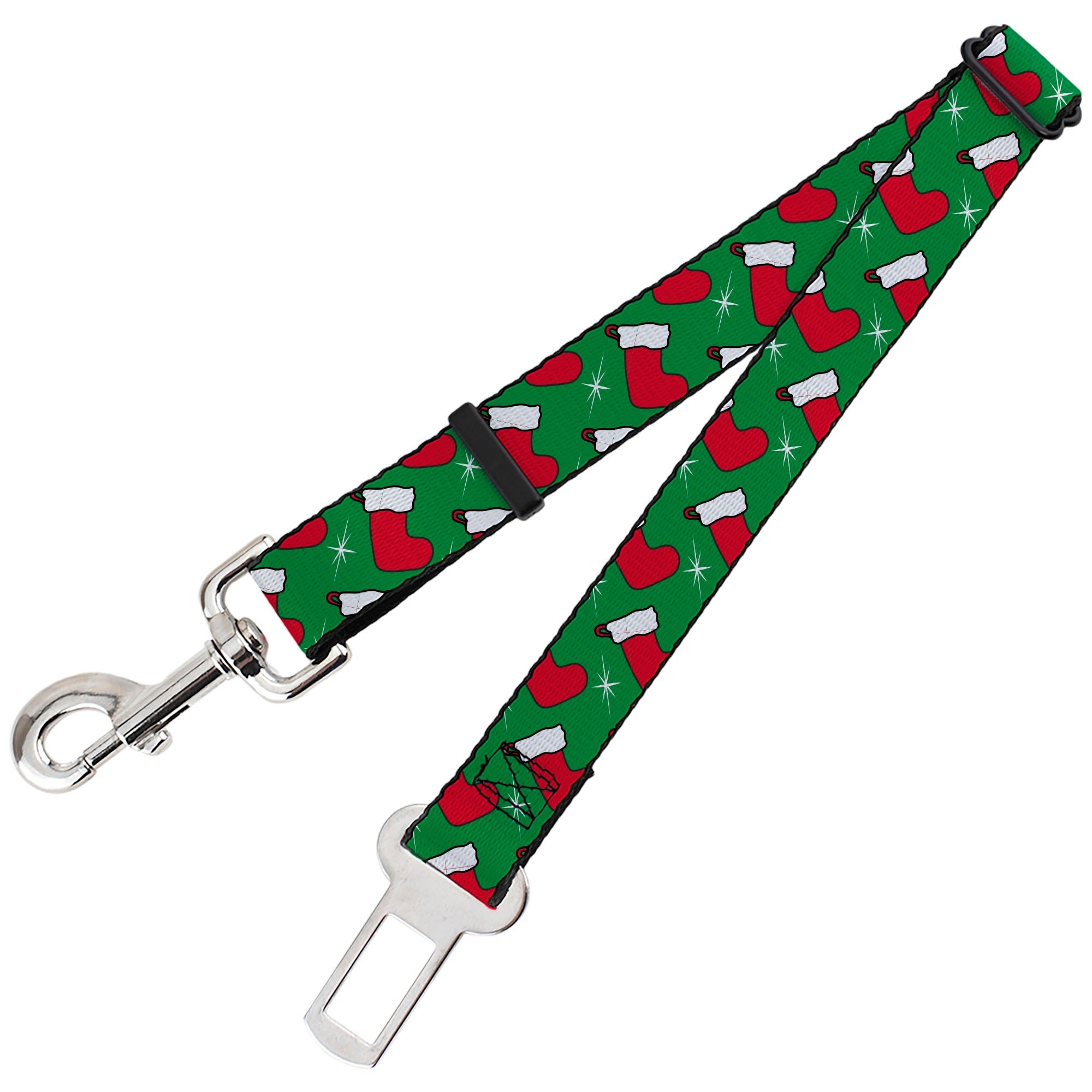 Dog Safety Seatbelt for Cars - Holiday Christmas Stocking and Star Green/WhiteRed Dog Safety Seatbelts for Cars Buckle-Down