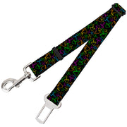 Dog Safety Seatbelt for Cars - Mushroom Outline Scattered Black/Multi Neon Dog Safety Seatbelts for Cars Buckle-Down   