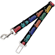 Dog Safety Seatbelt for Cars - SAUCE Baseball Script Black/Multi Color Dog Safety Seatbelts for Cars Buckle-Down   
