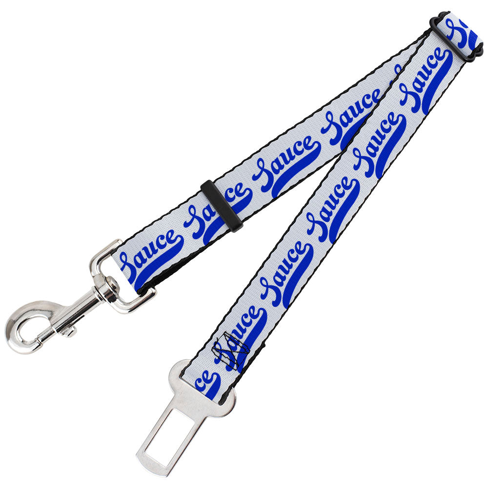 Dog Safety Seatbelt for Cars - SAUCE Baseball Script White/Blue Dog Safety Seatbelts for Cars Buckle-Down   
