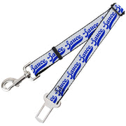 Dog Safety Seatbelt for Cars - SAUCE Baseball Script White/Blue Dog Safety Seatbelts for Cars Buckle-Down   