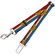 Dog Safety Seatbelt for Cars - Wonder Woman Logo Stripe/Stars Red/Gold/Blue/White Dog Safety Seatbelts for Cars DC Comics   
