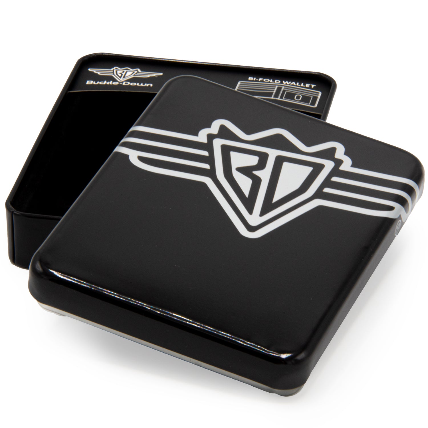 Gift-Ready Tin for Bifold Wallets Displays Buckle-Down