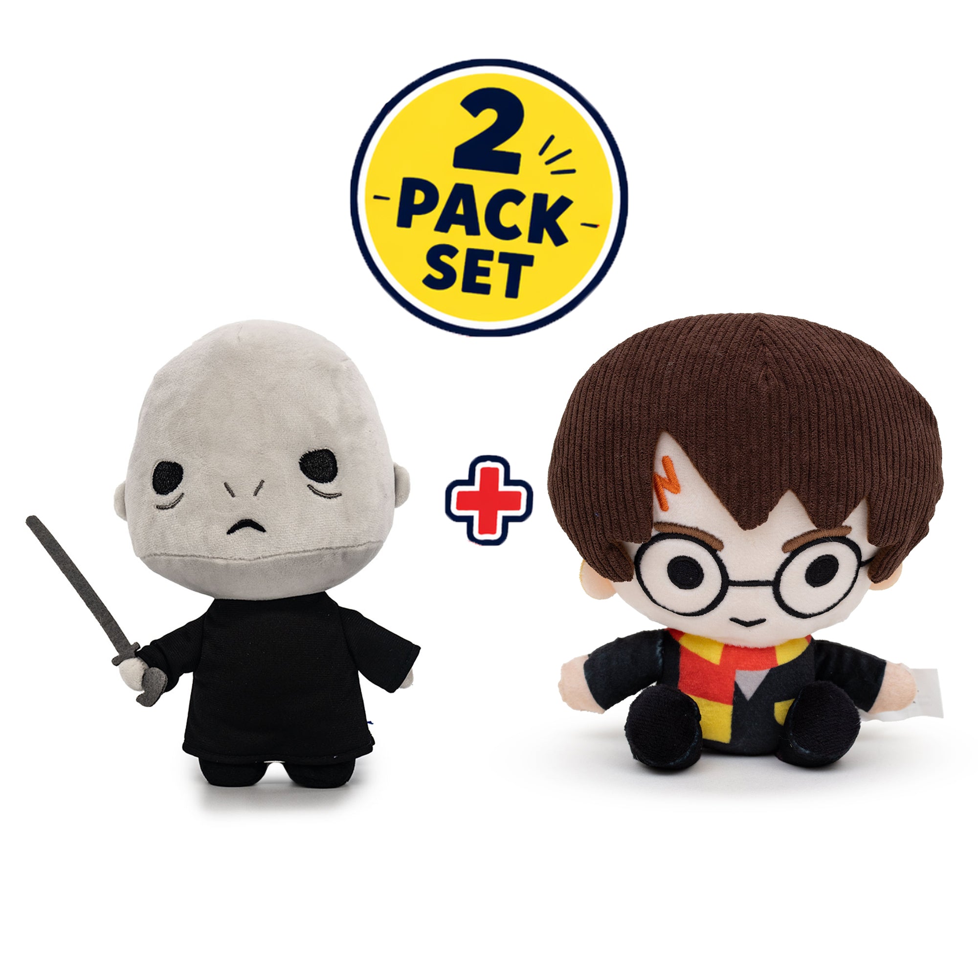 Dog Toy Squeaky Plush 2-Piece Set, Harry Potter Chibi Characters, Harry Potter, Lord Voldemort