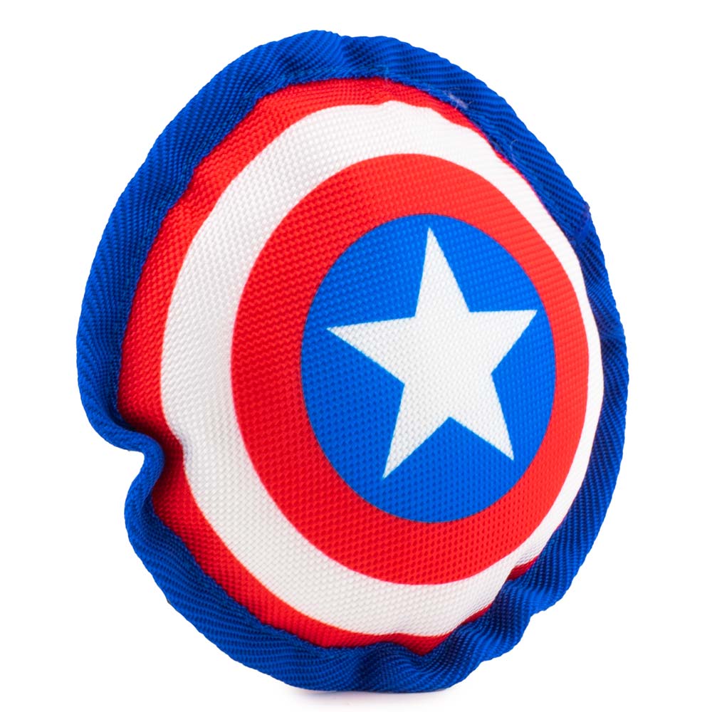 Dog Toy Ballistic Squeaker - Captain America Shield Red White Blue White Dog Toy Ballistic Squeaker Marvel Comics