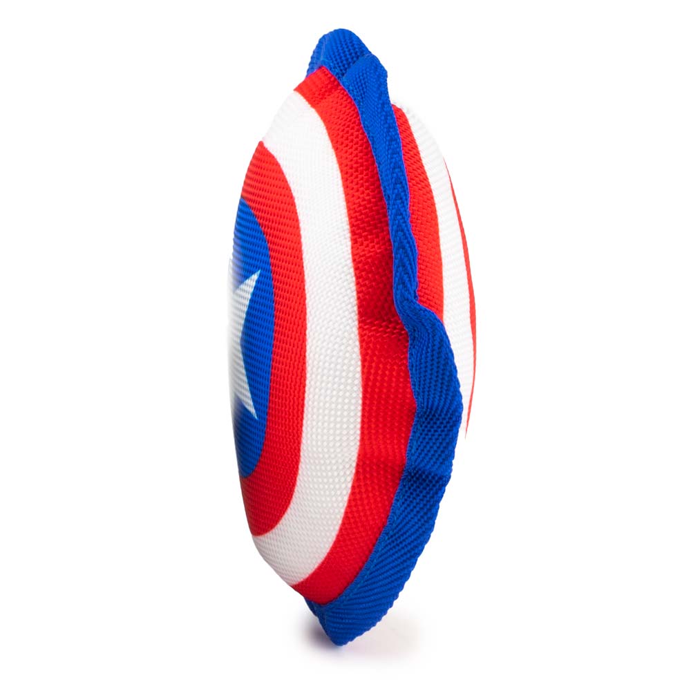 Dog Toy Ballistic Squeaker - Captain America Shield Red White Blue White Dog Toy Ballistic Squeaker Marvel Comics