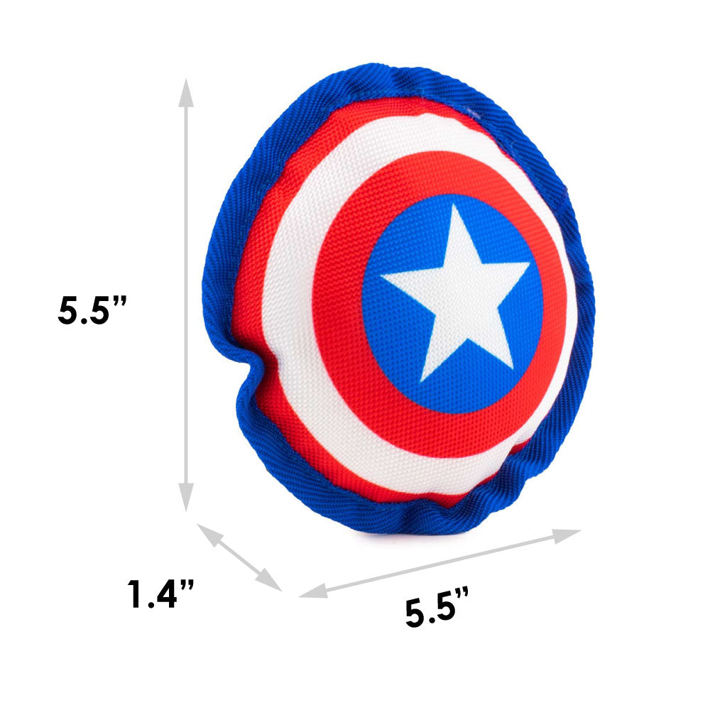 Dog Toy Ballistic Squeaker - Captain America Shield Red White Blue White Dog Toy Ballistic Squeaker Marvel Comics