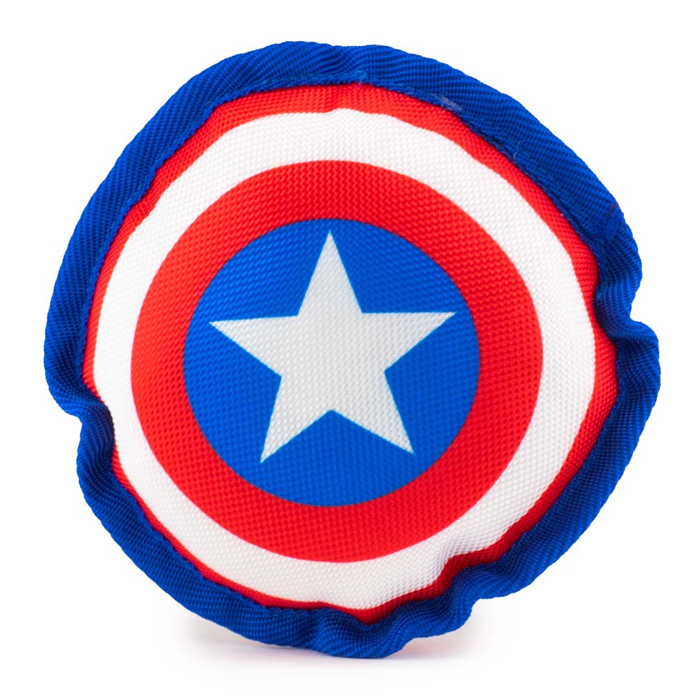 Dog Toy Ballistic Squeaker - Captain America Shield Red White Blue White Dog Toy Ballistic Squeaker Marvel Comics