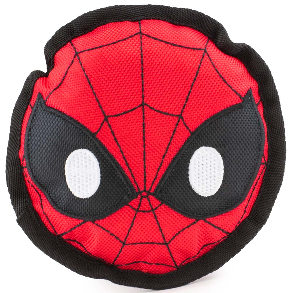 Dog Toy Ballistic Squeaker - Spider-Man Face Red Black White Dog Toy Ballistic Squeaker Marvel Comics