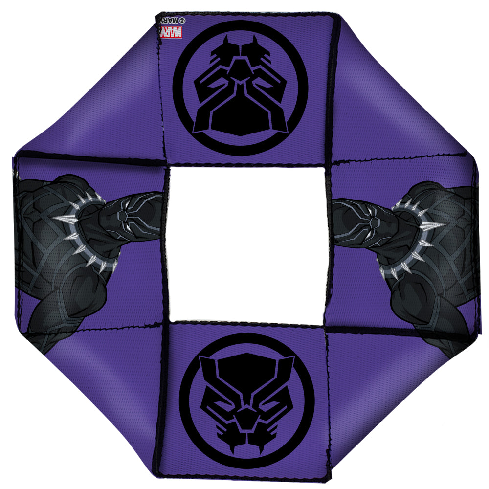 MARVEL AVENGERS 

Dog Toy Squeaky Octagon Flyer - Black Panther Standing Pose/Black Panther Icon Purple/Black Dog Toy Squeaky Octagon Flyer Marvel Comics   
