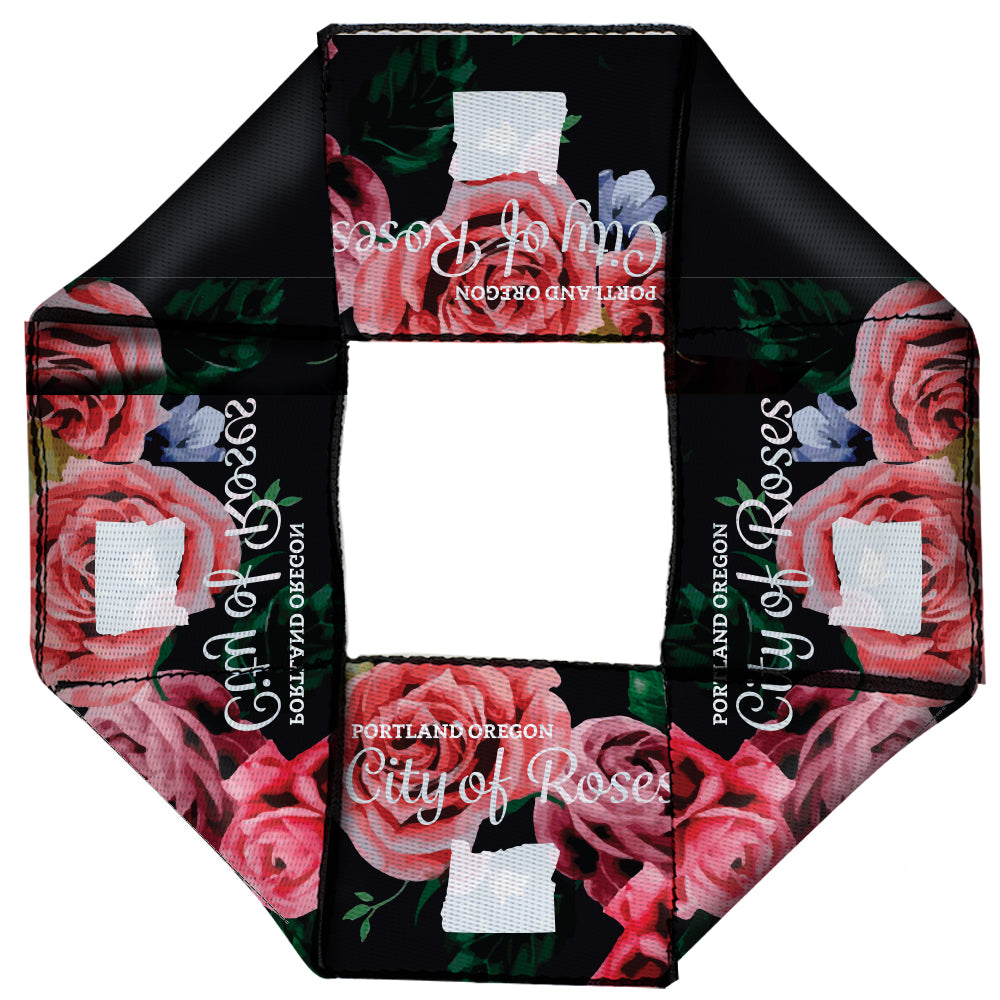 Dog Toy Squeaky Octagon Flyer - Oregon Silhouette/PORTLAND OREGON-CITY OF ROSES Roses/White Dog Toy Squeaky Octagon Flyer Buckle-Down   