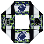 Dog Toy Squeaky Octagon Flyer - Football + Helmet/Scribble Stripe Black/White/Neon Green/Blue Dog Toy Squeaky Octagon Flyer Buckle-Down   