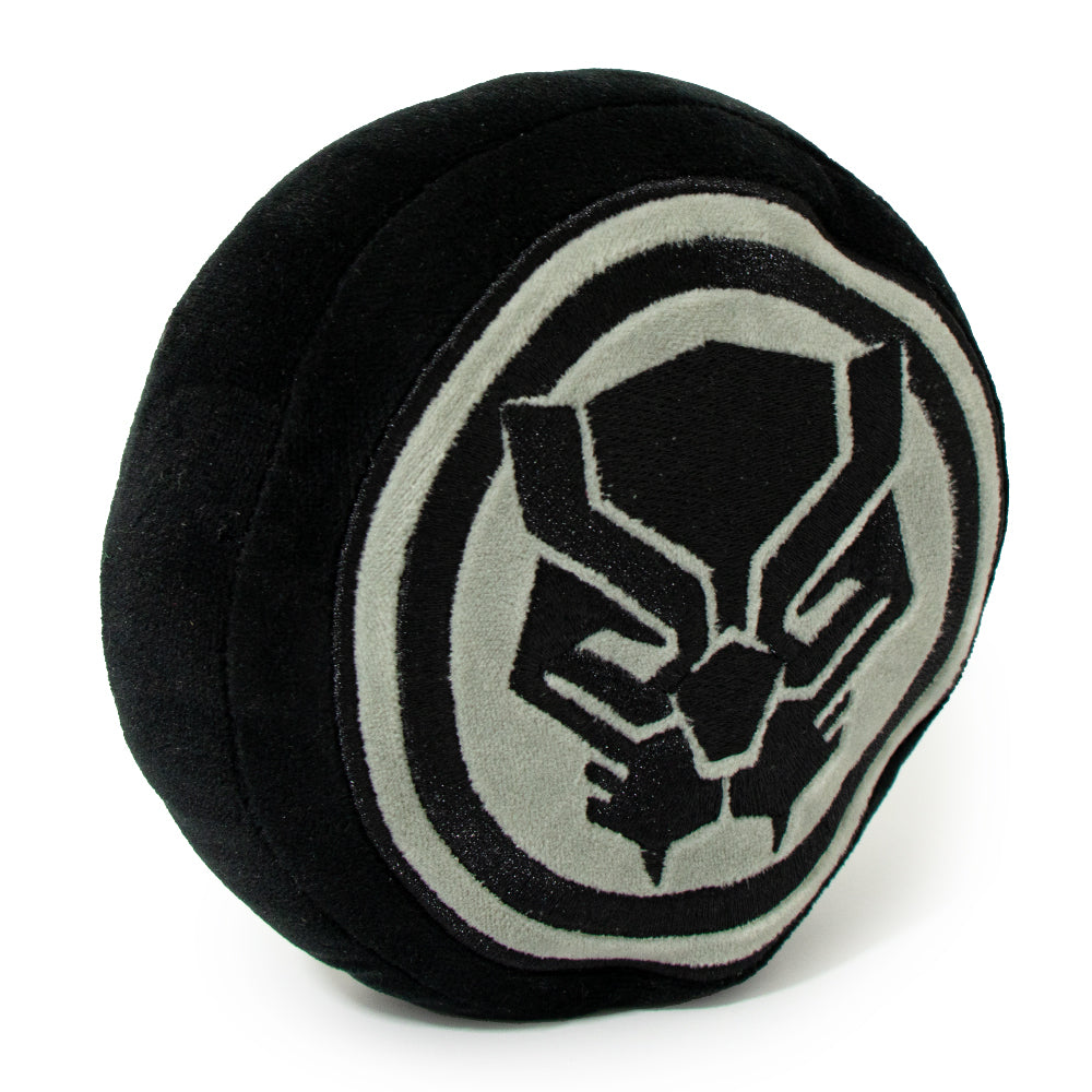 Dog Toy Squeaky Plush - Black Panther Icon Black Silver Dog Toy Squeaky Plush Marvel Comics
