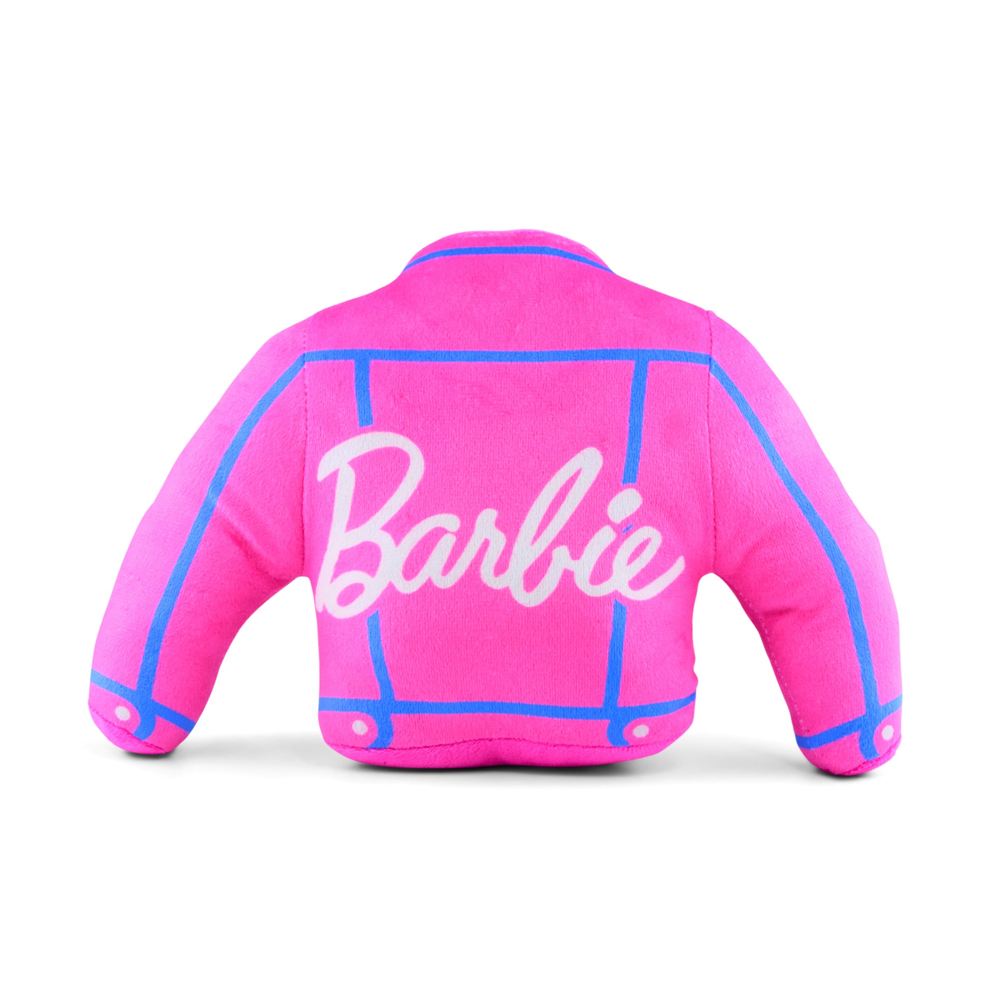 Dog Toy Squeaker Plush - Barbie Jacket Replica Pink/Blue Dog Toy Squeaky Plush Barbie