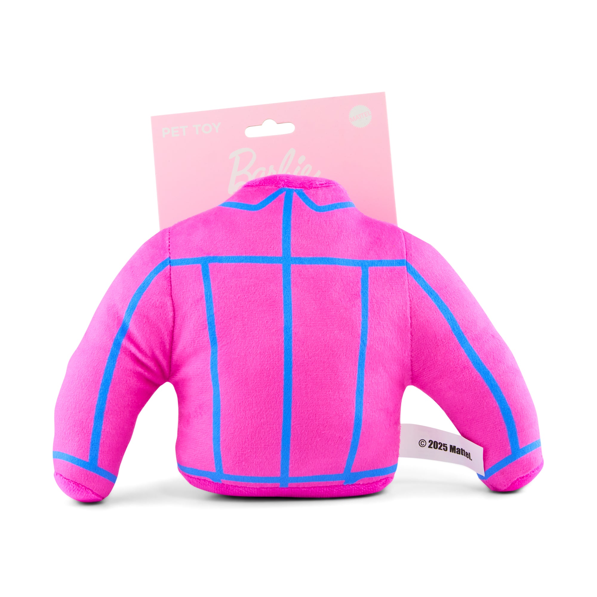 Dog Toy Squeaker Plush - Barbie Jacket Replica Pink/Blue Dog Toy Squeaky Plush Barbie
