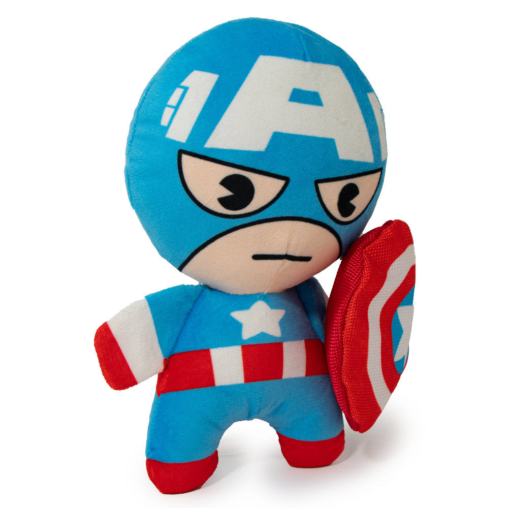 Dog Toy Squeaky Plush - Kawaii Captain America Standing Pose Dog Toy Squeaky Plush Marvel Comics