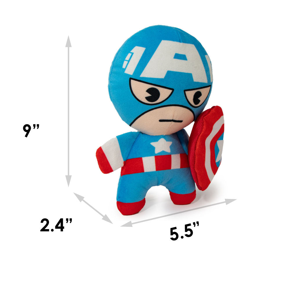 Dog Toy Squeaky Plush - Kawaii Captain America Standing Pose Dog Toy Squeaky Plush Marvel Comics