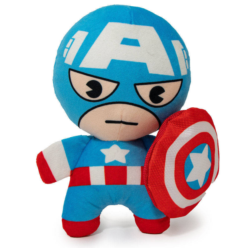 Dog Toy Squeaky Plush - Kawaii Captain America Standing Pose Dog Toy Squeaky Plush Marvel Comics