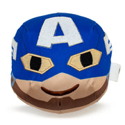 Dog Toy Ballistic Squeaker - Captain America Smiling Face Round Blue Dog Toy Squeaky Plush Marvel Comics