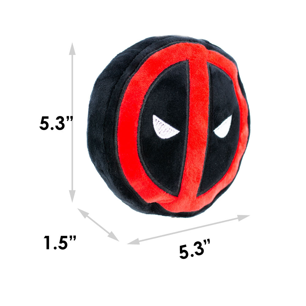 Dog Toy Squeaky Plush - Deadpool Logo Black Red White Dog Toy Squeaky Plush Marvel Comics