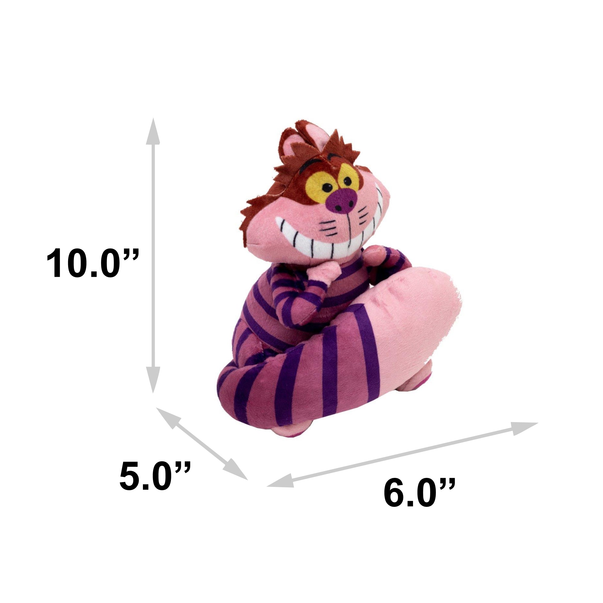 Dog Toy Squeaker Plush - Alice in Wonderland Cheshire Cat Sitting Full Body Pose Dog Toy Squeaky Plush Disney