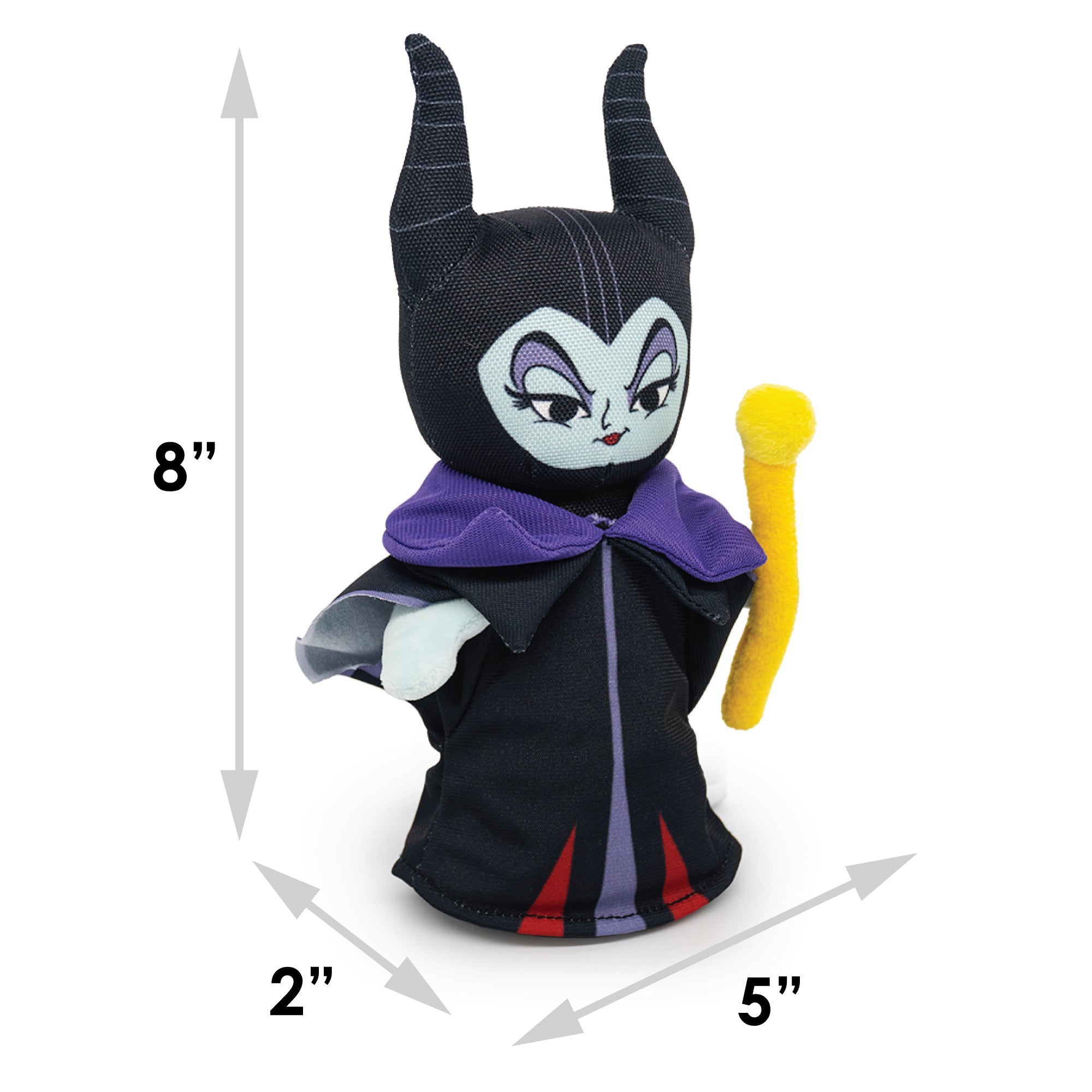 Dog Toy Squeaker Plush - Sleeping Beauty Villain Maleficent Full Body Standing Pose Dog Toy Squeaky Plush Disney