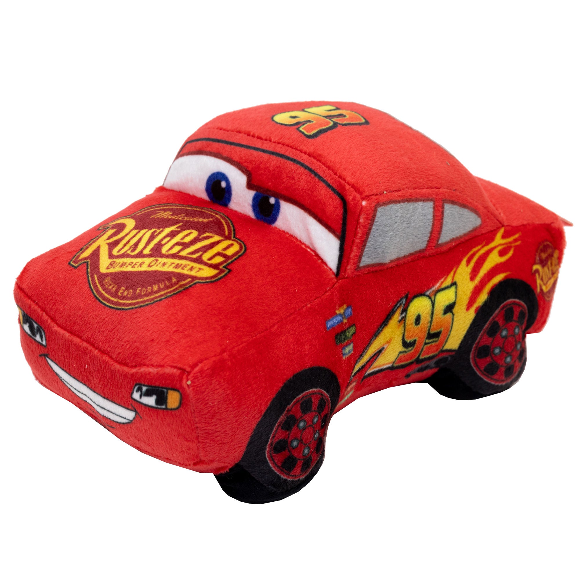 Dog Toy Squeaky Plush 2-Piece Set, Disney Pixar Cars, Lightning McQueen, Tow Mater
