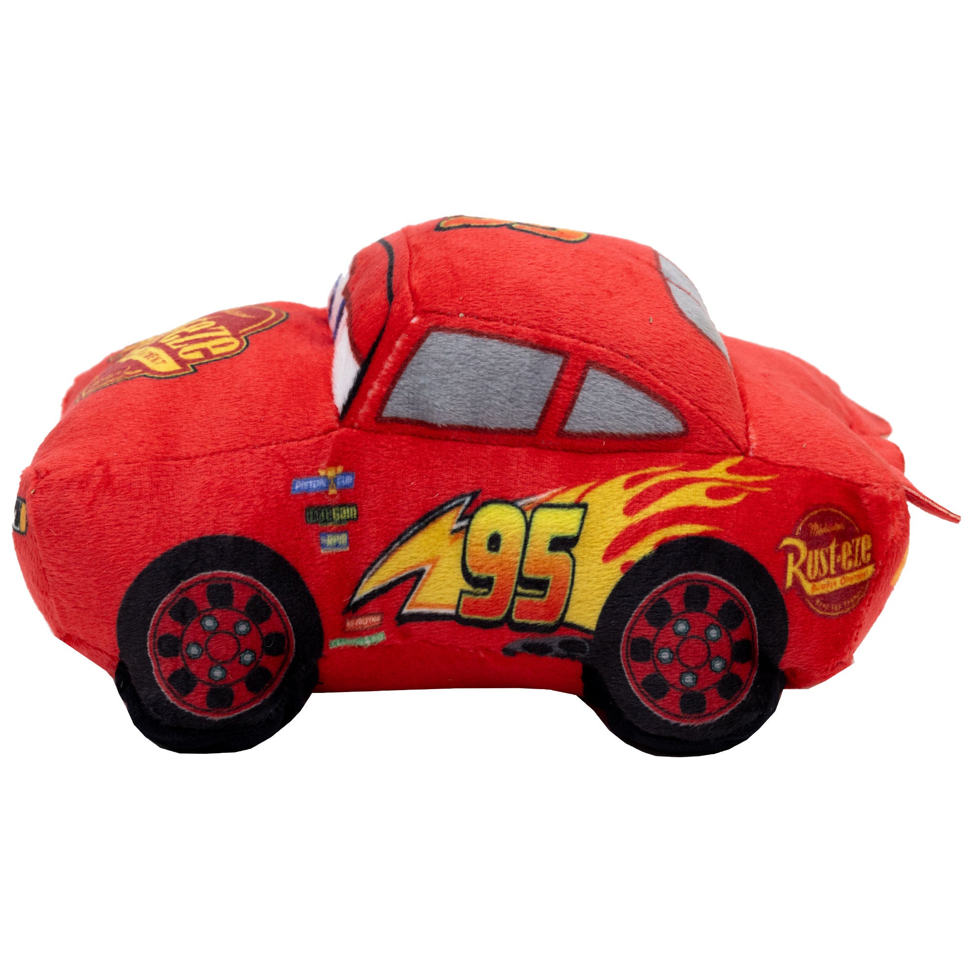 Dog Toy Squeaky Plush 2-Piece Set, Disney Pixar Cars, Lightning McQueen, Tow Mater