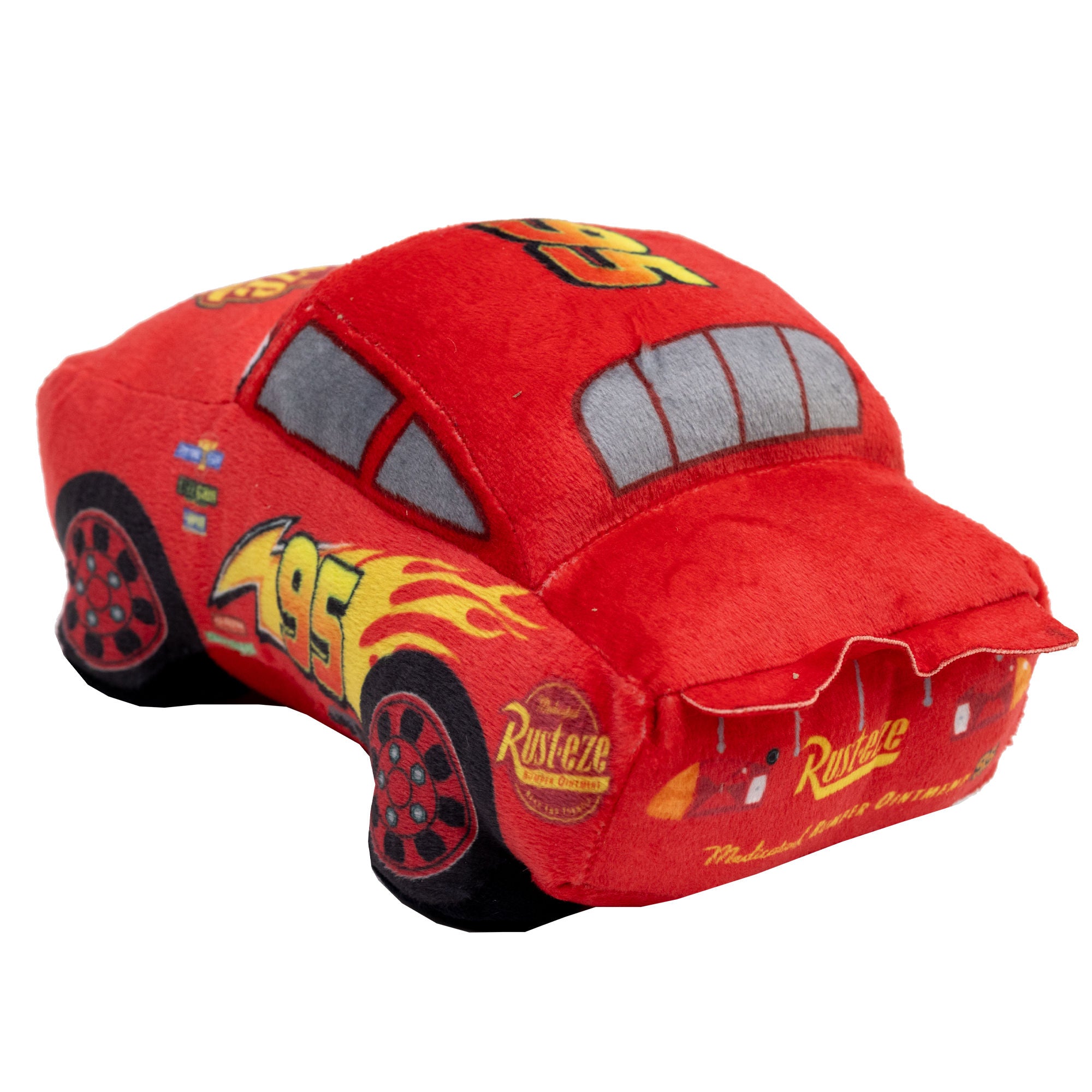 Dog Toy Squeaky Plush 2-Piece Set, Disney Pixar Cars, Lightning McQueen, Tow Mater