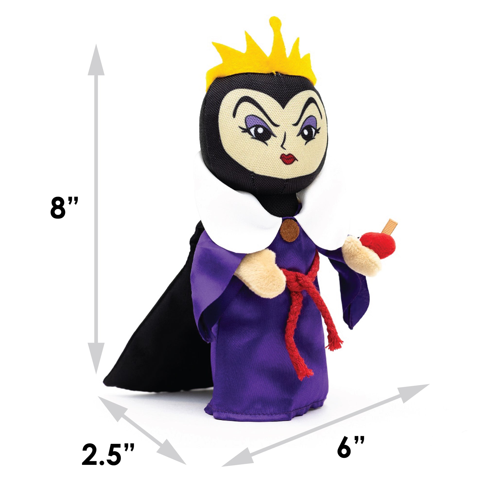 Dog Toy Squeaker Plush - Snow White Villain the Evil Queen with Apple Full Body Standing Pose Dog Toy Squeaky Plush Disney