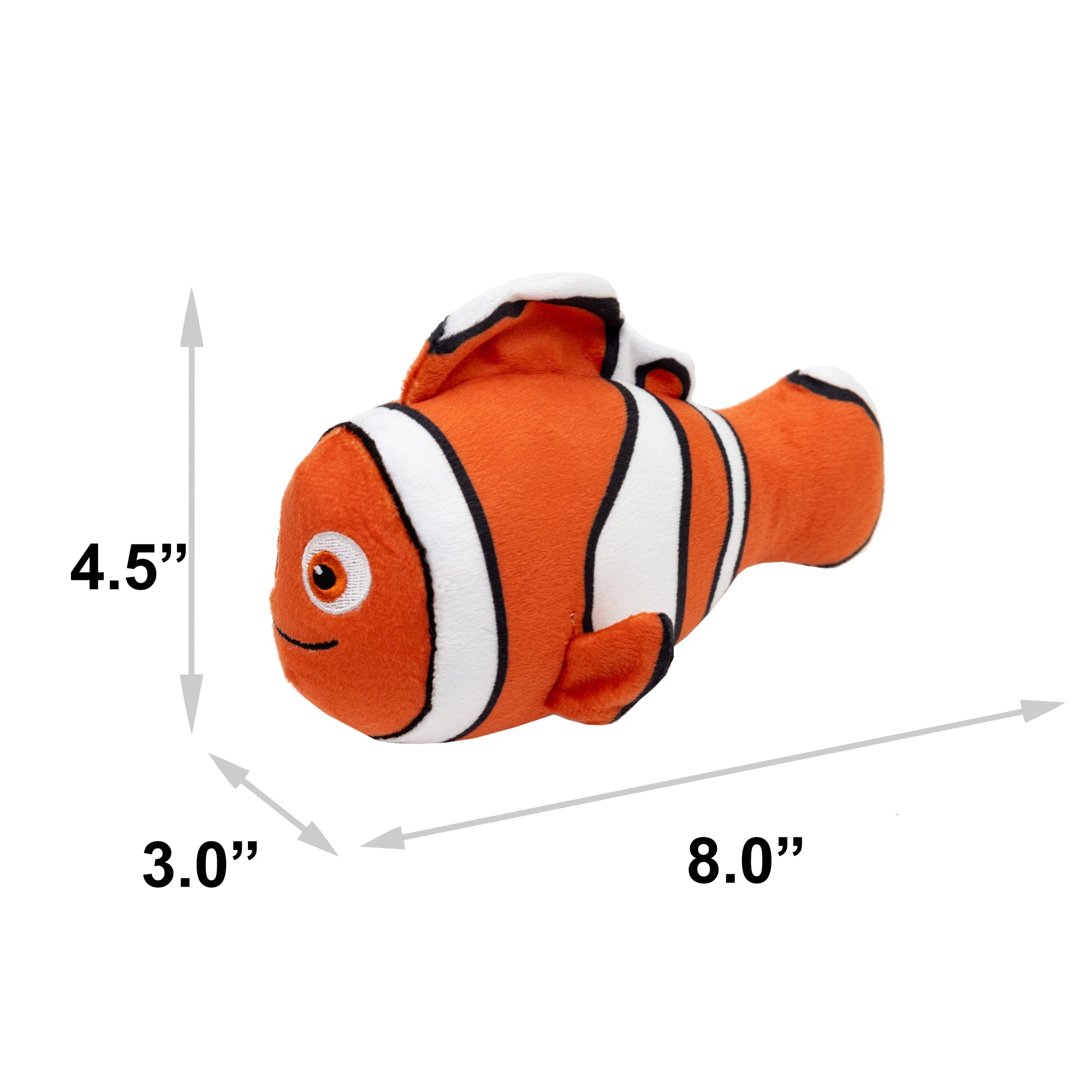 Dog Toy Squeaker Plush - Pixar Finding Nemo Nemo Clown Fish Full Body Pose Dog Toy Squeaky Plush Disney