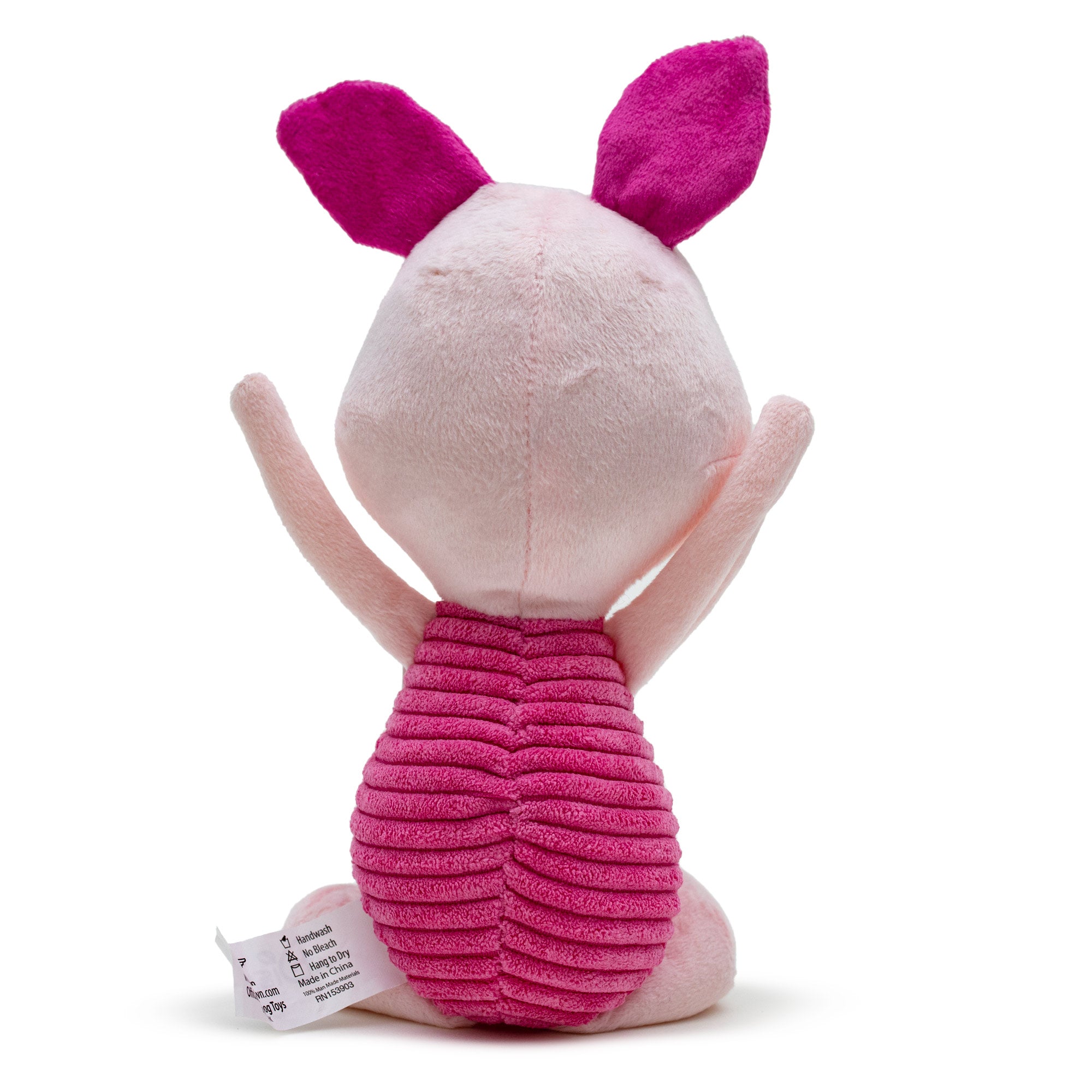 Dog Toy Squeaker Plush - Winnie the Pooh Piglet Arms Up Sitting Pose Dog Toy Squeaky Plush Disney