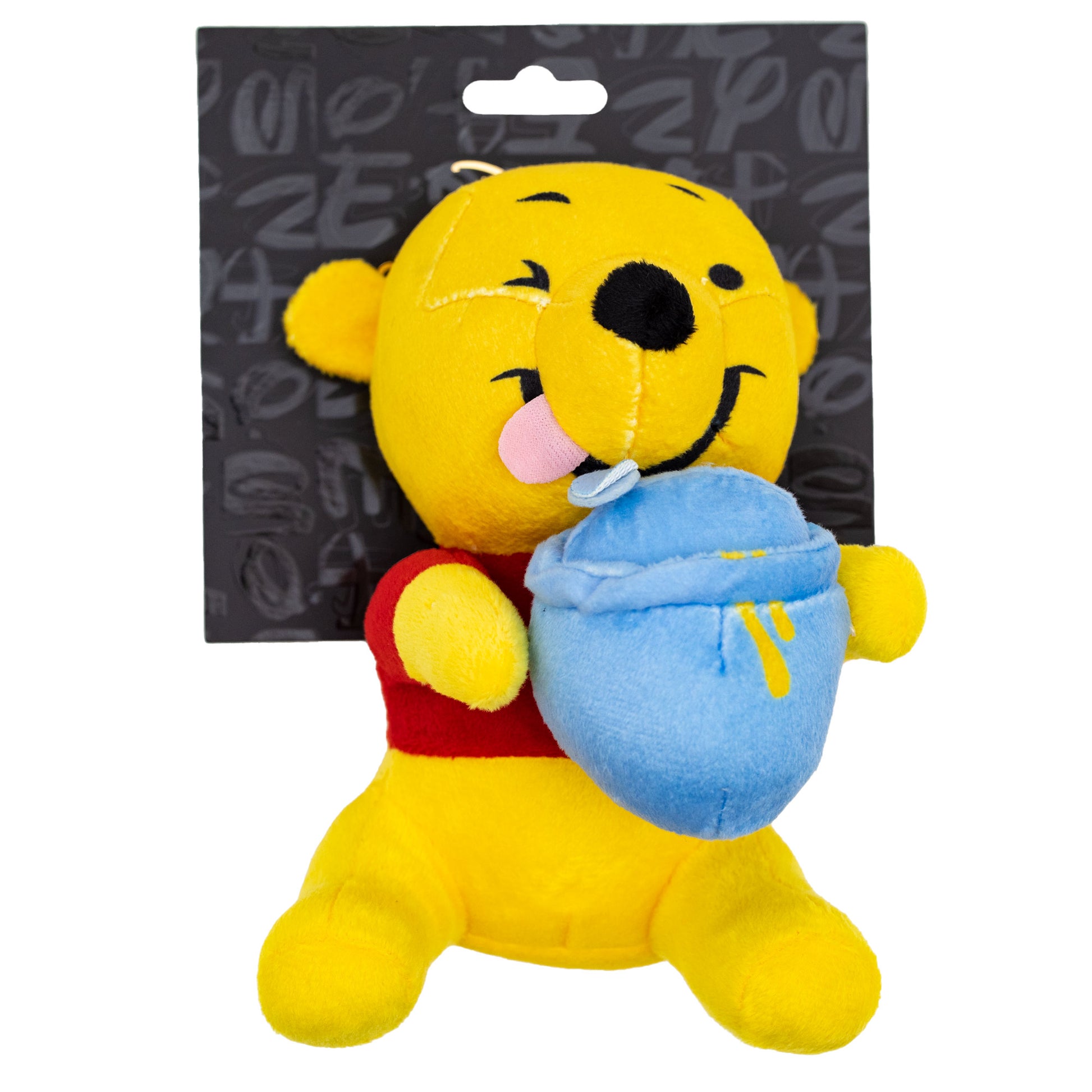 Dog Toy Squeaker Plush - Winnie the Pooh Winking Hunny Pot Sitting Pose Dog Toy Squeaky Plush Disney