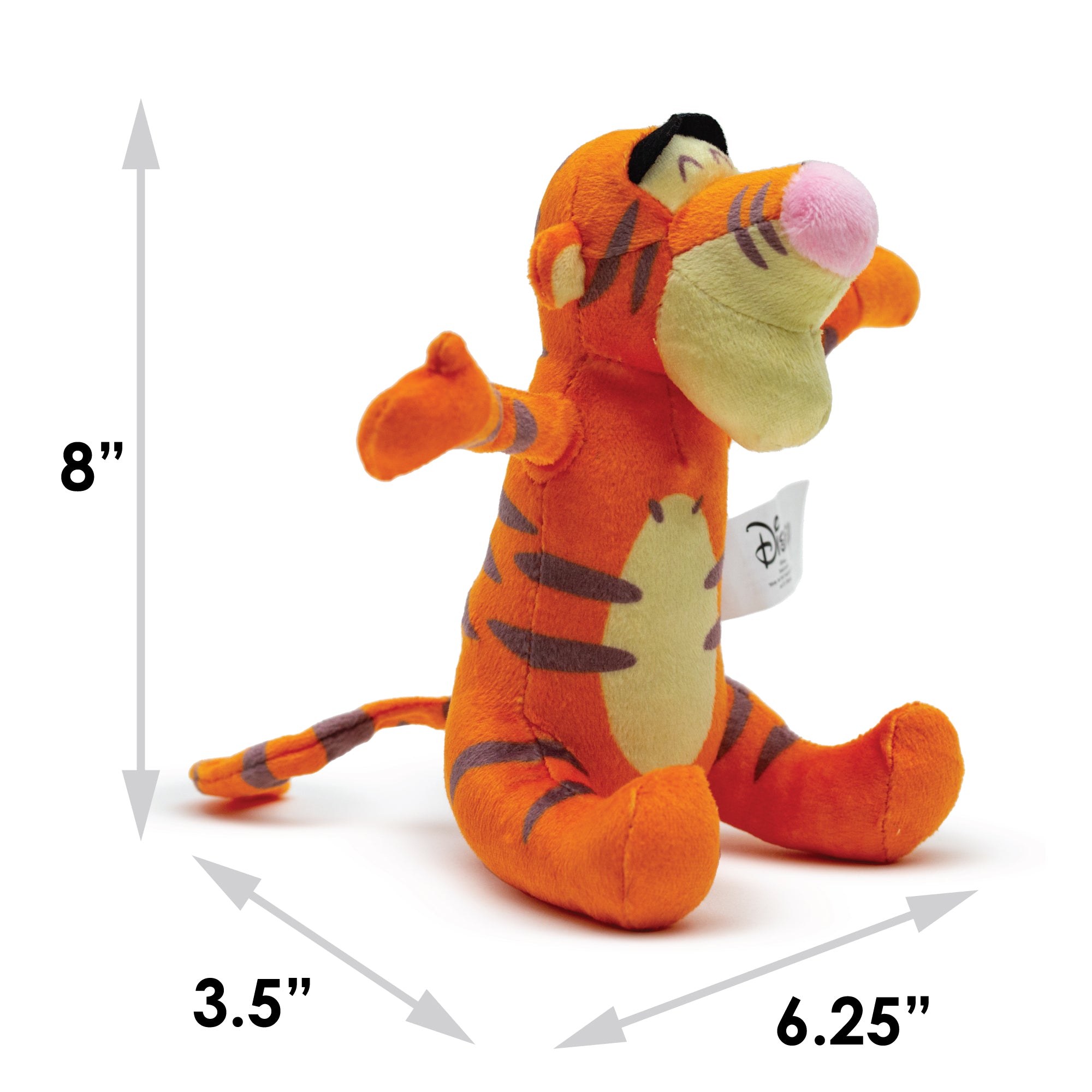 Dog Toy Squeaker Plush - Winnie the Pooh Tiggers Arms Up Sitting Pose Dog Toy Squeaky Plush Disney